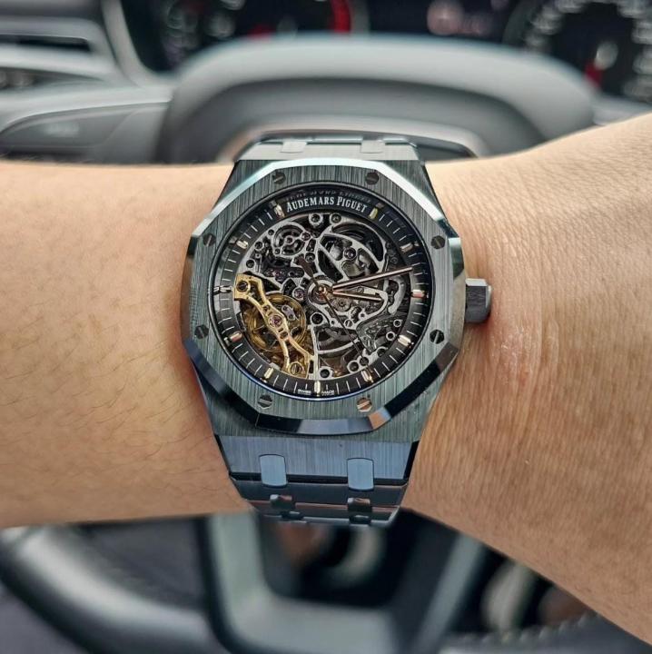AP SKELETON BLACK AUTO MOVEMENT watchlady