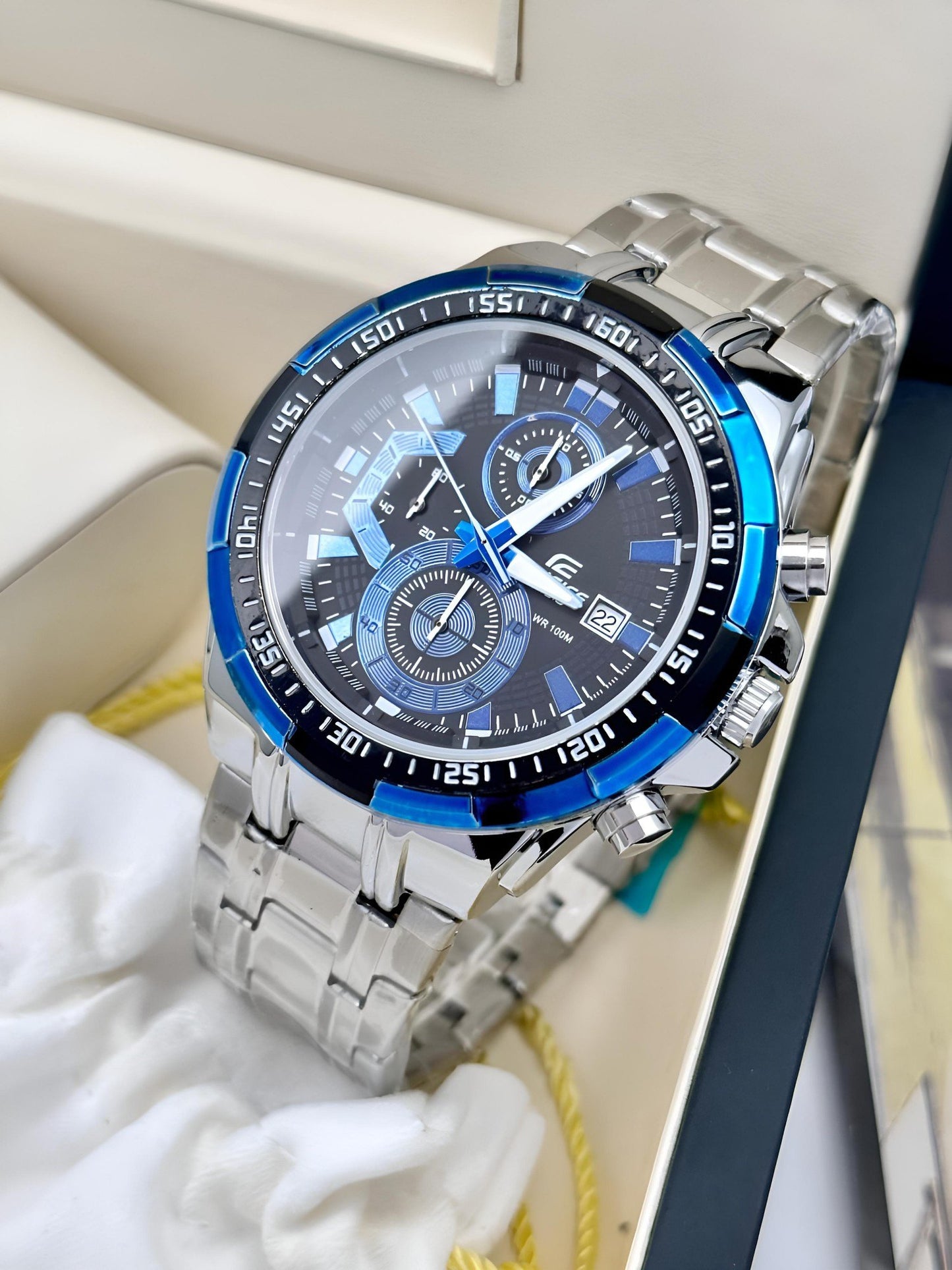 CASI O EDIFICE EFR-539 SILVER BLUE XoticCollection