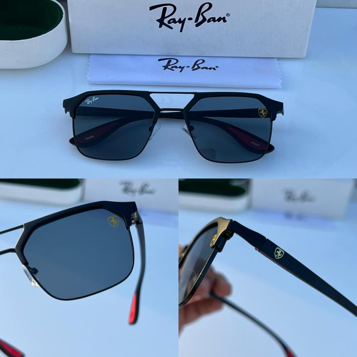 RAYB AN 04 MENS ALL BLACK RED watchlady