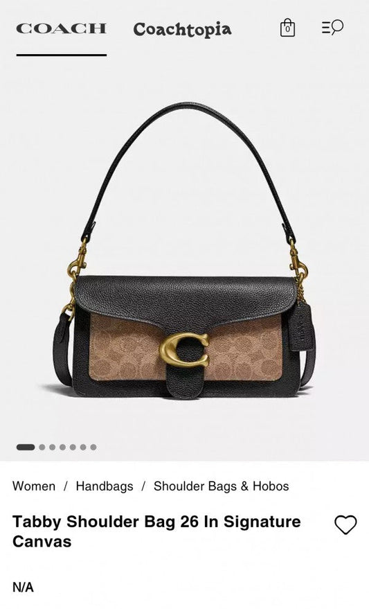 COAC H TABBY SHOULDER BAG WITH BOX AND DUST BAG XoticCollection