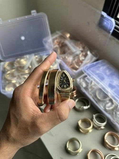 BVLGAR I GOLD BLACK FULL DIAMOND