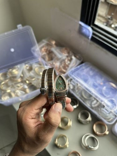 BVLGAR I TWO TONE ROSE GREEN FULL DIAMOND XoticCollection