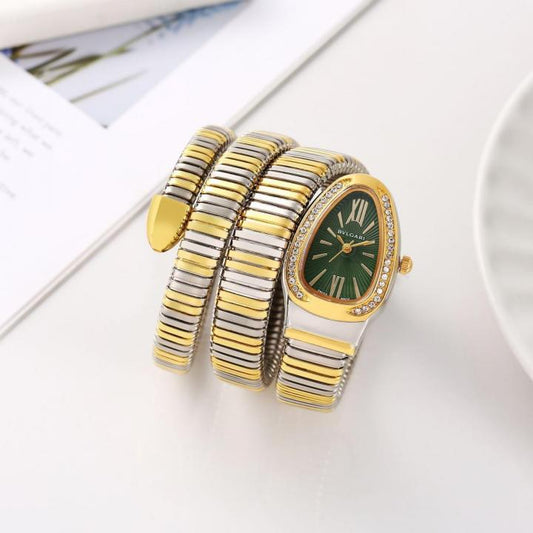 BVLGAR I SERPANTI SNAKE WATCH HALF DIAMOND watchlady