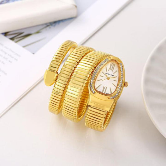 BVLGAR I SERPANTI SNAKE WATCH HALF DIAMOND watchlady