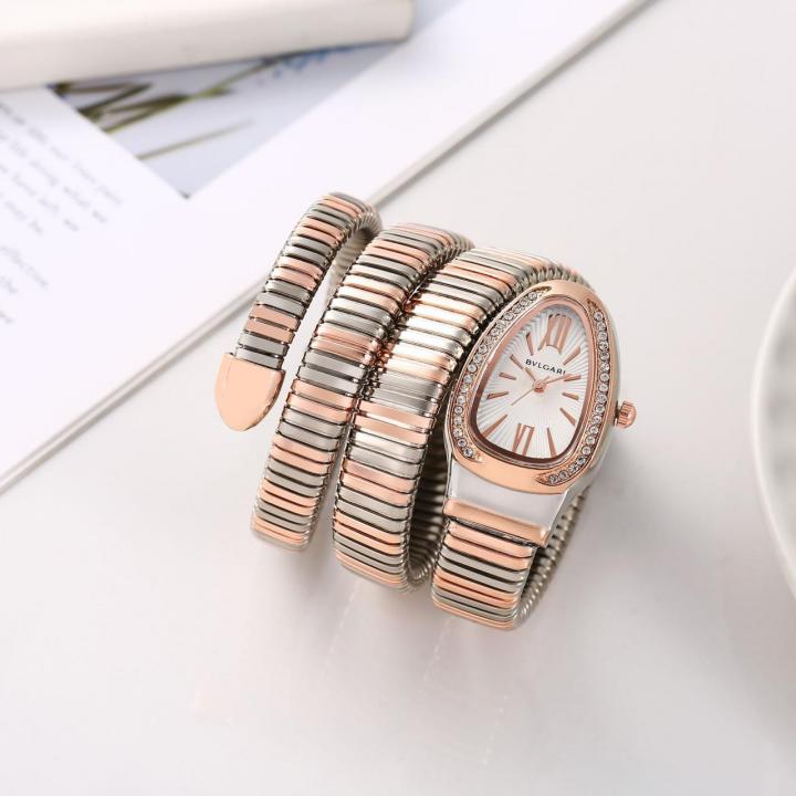 BVLGAR I SERPANTI SNAKE WATCH HALF DIAMOND watchlady