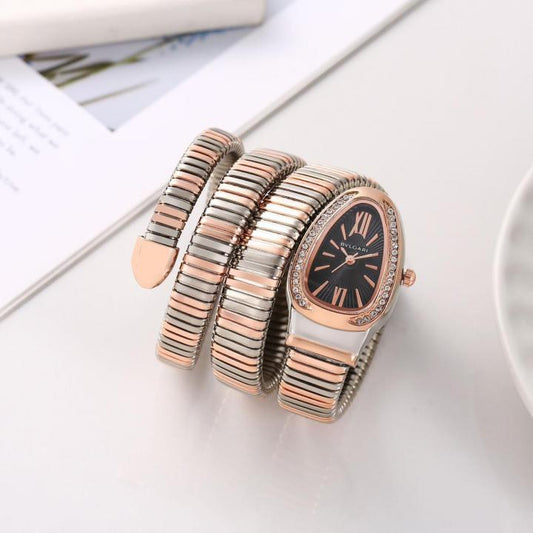 BVLGAR I SERPANTI SNAKE WATCH HALF DIAMOND watchlady