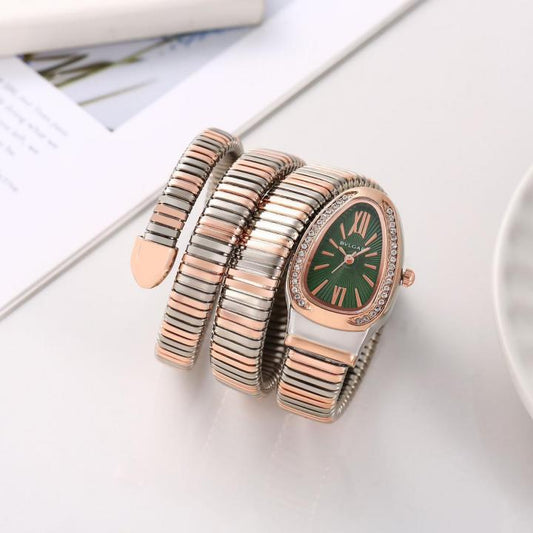 BVLGAR I SERPANTI SNAKE WATCH HALF DIAMOND watchlady