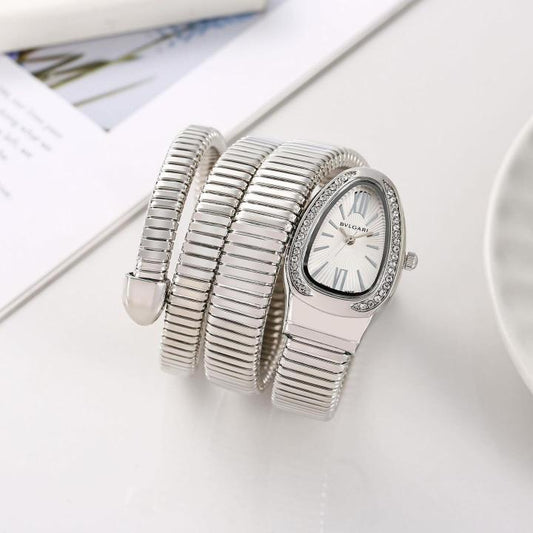 BVLGAR I SERPANTI SNAKE WATCH HALF DIAMOND watchlady
