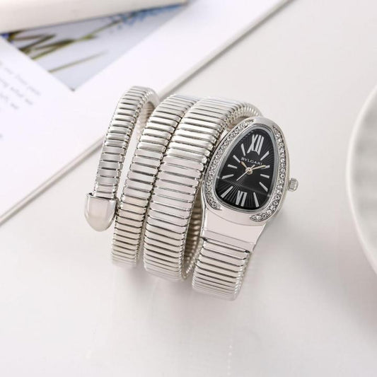 BVLGAR I SERPANTI SNAKE WATCH HALF DIAMOND watchlady