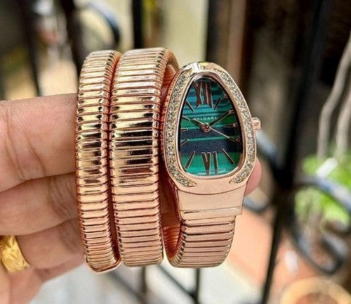 BVLGAR I SHADED GREEN DIAL SNAKE WATCH watchlady