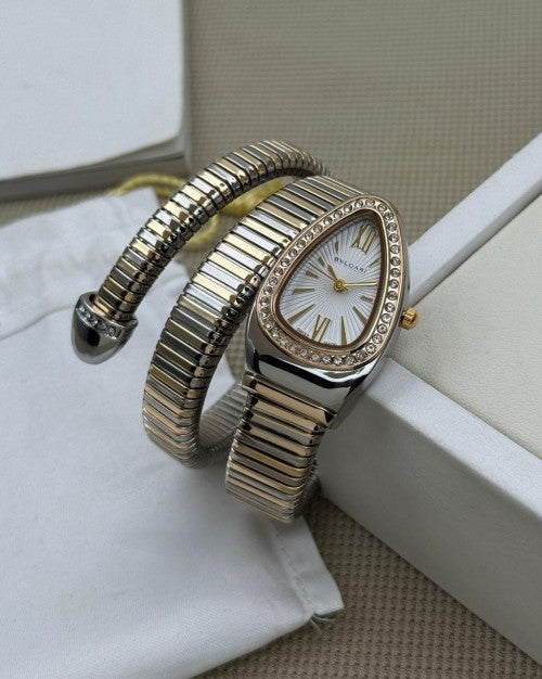 BVLGAR I TWO TONE GOLD WHITE FULL DIAMOND XoticCollection