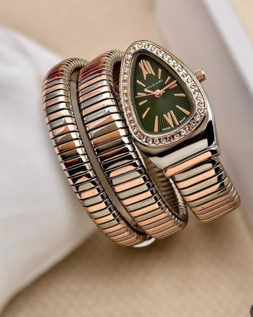 BVLGAR I TWO TONE ROSE GREEN FULL DIAMOND XoticCollection