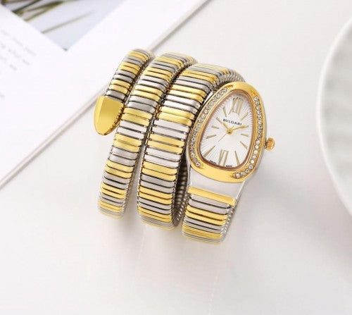 BVLGAR I SERPENTI SNAKE WATCH HALF DIAMOND XoticCollection