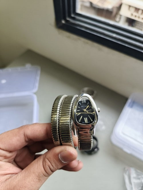 BVLGAR I SERPENTI SILVER BLACK WITHOUT DIAMOND XoticCollection