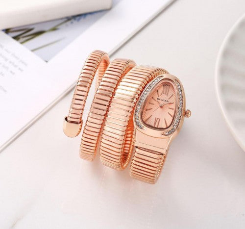 BVLGAR I SERPENTI SNAKE WATCH HALF DIAMOND XoticCollection