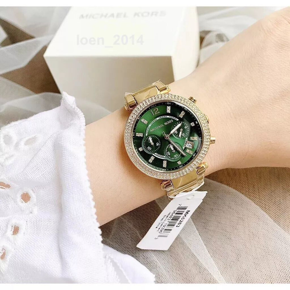 MICHAE L KORS PARKER GOLD GREEN XoticCollection