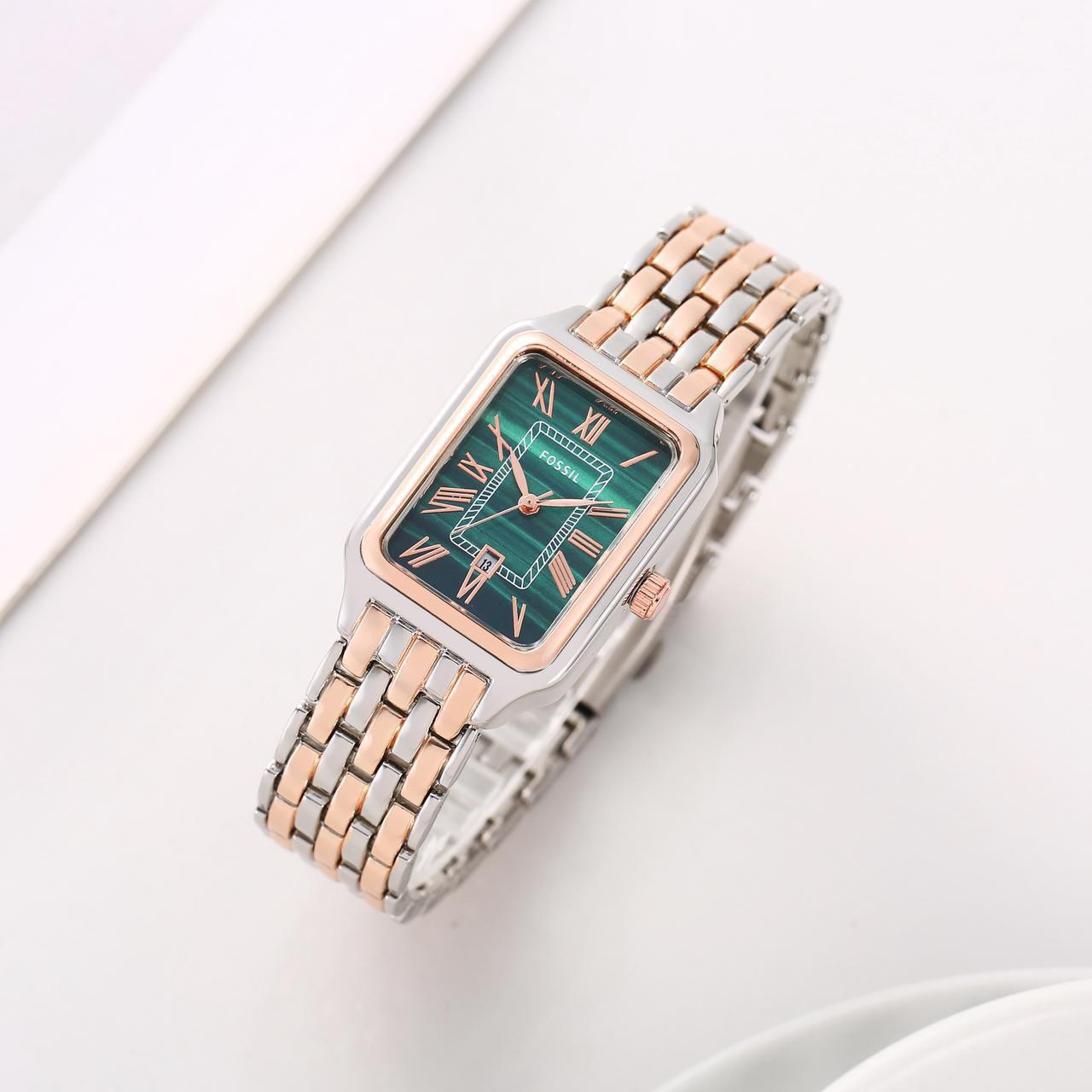 FOSSI L RAQUEL TWO TONE ROSE GREEN XoticCollection