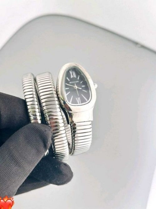 BVLGAR I SERPENTI SILVER BLACK WITHOUT DIAMOND XoticCollection