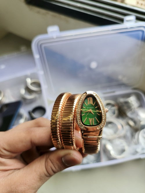 BVLGARI I SERPENTI SNAKE WATCH HALF DIAMOND XoticCollection