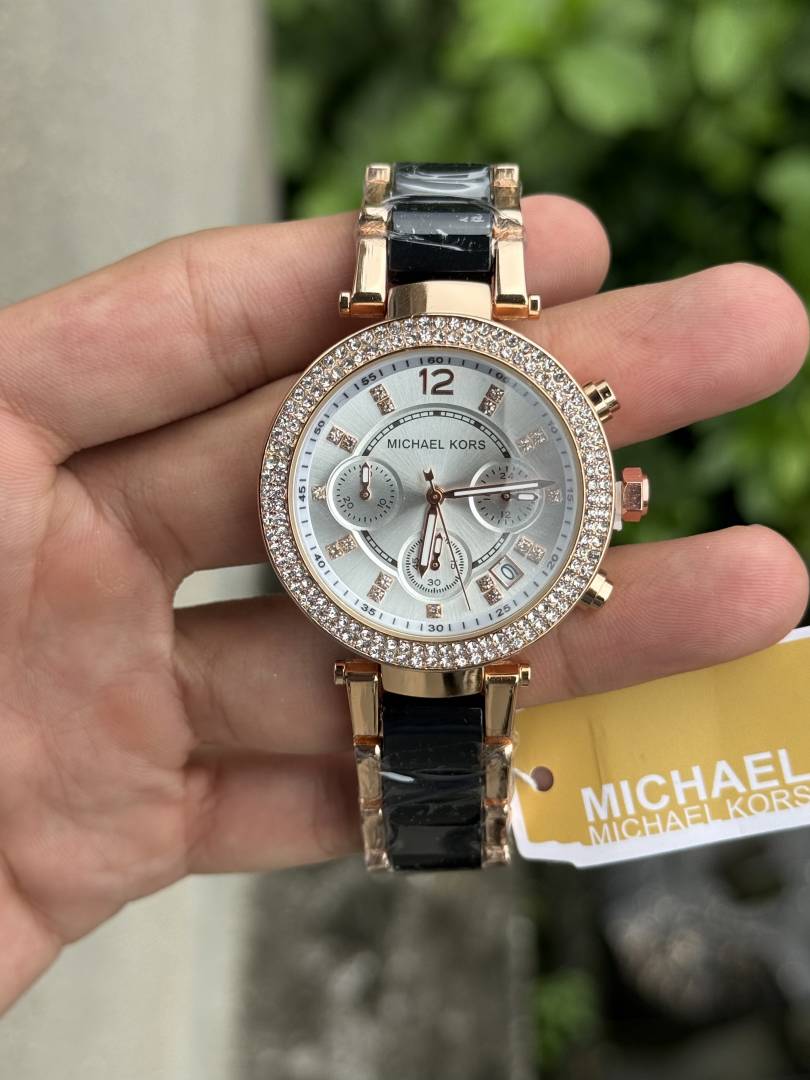 MICHAE L KORS PARKER BLACK WHITE DIAL XoticCollection