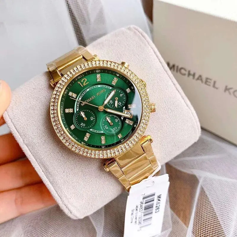 MICHAE L KORS PARKER GOLD GREEN XoticCollection