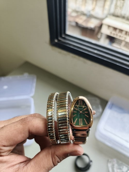 BVLGAR I SERPENTI TWO TONE GREEN WITHOUT DIAMOND XoticCollection