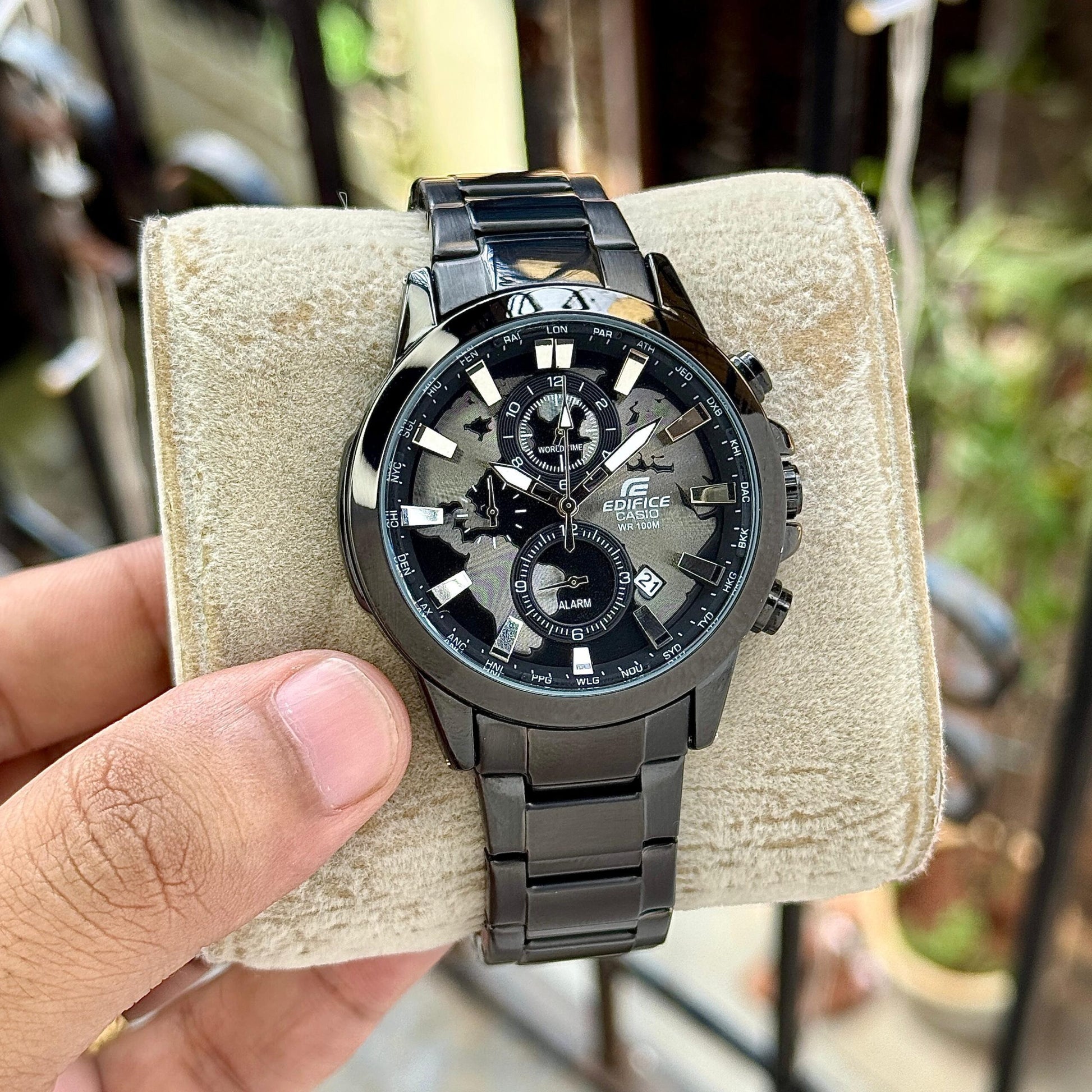 CASI O EDIFICE EFR-303D WORLD MAP BLACK XoticCollection