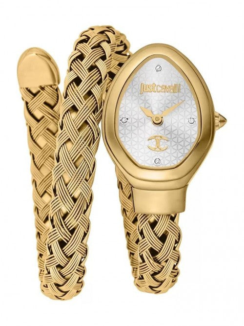 JUST CAVALL I SNAKE WATCH GOLD WHITE XoticCollection