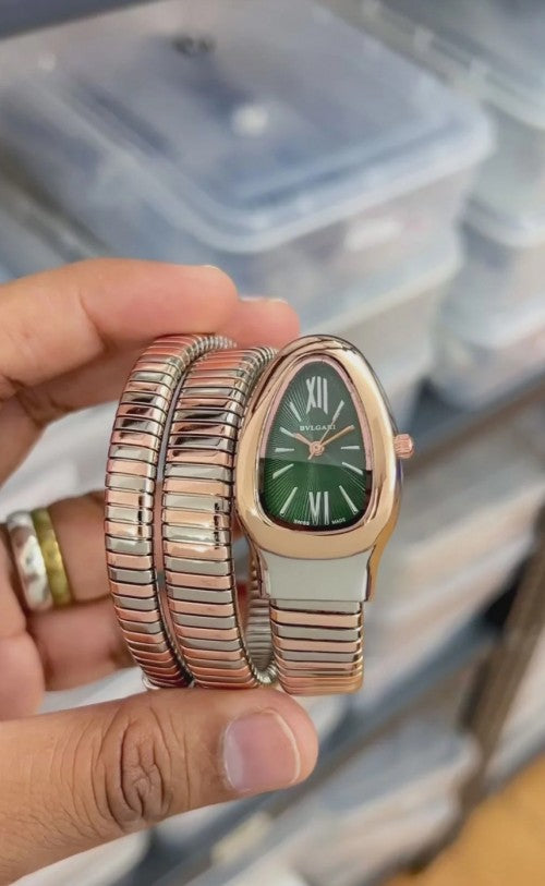 BVLGAR I SERPENTI TWO TONE GREEN WITHOUT DIAMOND XoticCollection