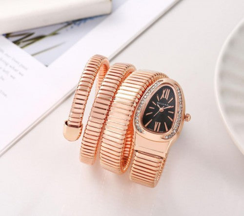 BVLGAR I SERPENTI SNAKE WATCH HALF DIAMOND XoticCollection