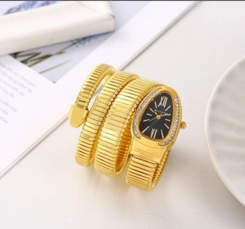 BVLGAR I SERPENTI SNAKE WATCH HALF DIAMOND XoticCollection