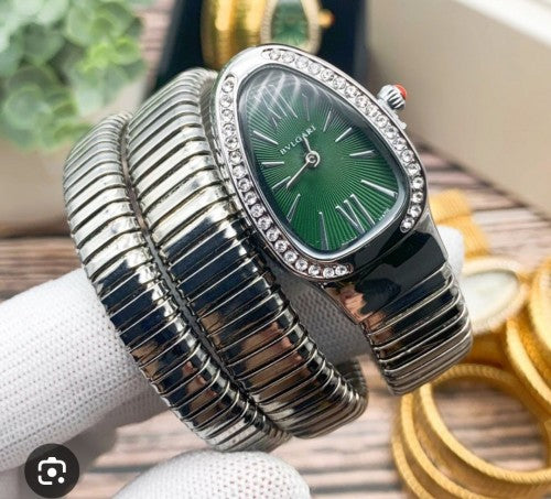 BVLGAR I SERPENTI SNAKE WATCH HALF DIAMOND XoticCollection