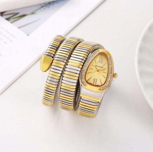 BVLGAR I SERPENTI SNAKE WATCH HALF DIAMOND XoticCollection