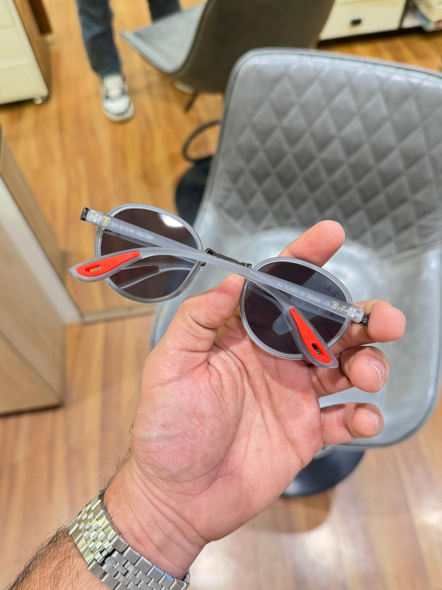 RAYBA N 02 GREY BLACK SUNGLASSES WITH OG BOX XoticCollection