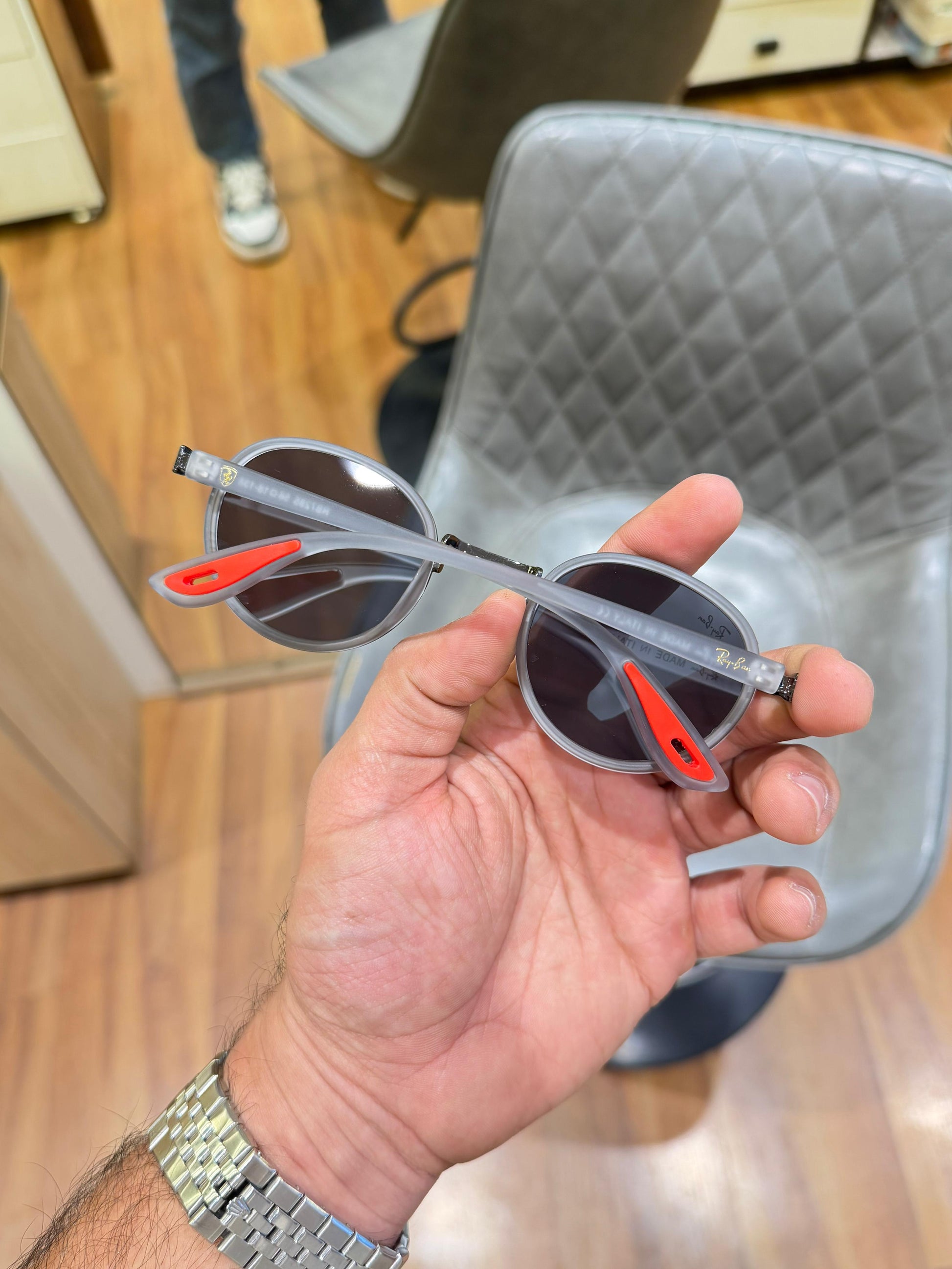 RAYBA N 02 GREY BLACK SUNGLASSES WITH OG BOX XoticCollection