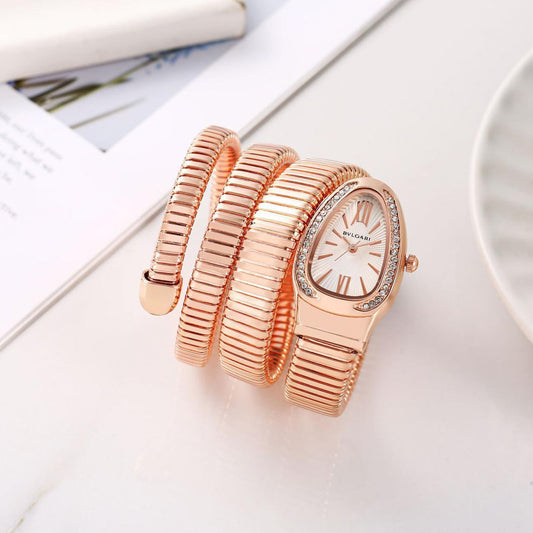 BVLGAR I SERPENTI SNAKE WATCH HALF DIAMOND XoticCollection